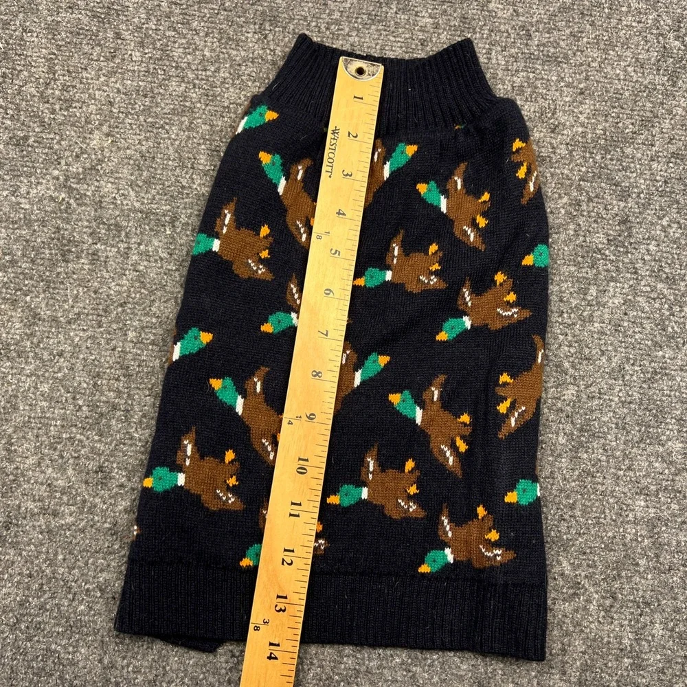 Retriever Mallard Duck Knit Dog Sweater Navy Blue Size Medium Pet Clothes